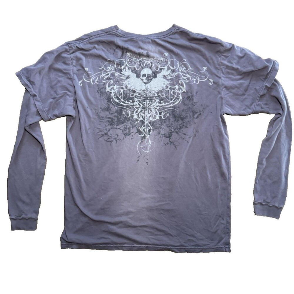 Y2K House Of Blues Long Sleeve Skull Grunge Goth Cyber Punk Mens XL